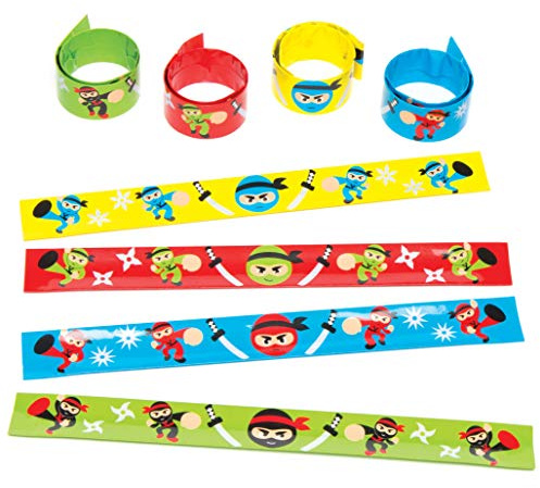 Baker Ross AC868 Ninja-Slap-Armbänder (4 Stück) für Kinder-Partytüten