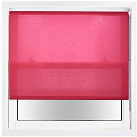 FURNISHED Daylight Roller Blinds with Metal Fittings, Trimmable - Fuchsia, 60W x 165H cm