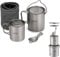 Lixada Ultralight Titanium Portable Titanium Water Cup with Lid and Handle Foldable Outdoor Camping Kitchen Picnic