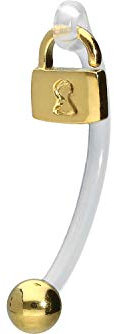 PIERCINGLINE PMFK Bananabell + Chirurgenstahl Design SCHLOSS Piercing Intimbereich Bauch Goldfarben