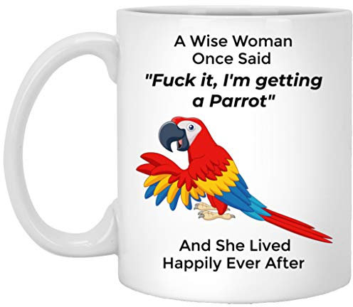 Lovesout Tasse à café humoristique en céramique avec citations amusantes pour femme, maman, fête des mères 2025 « A Wise Woman Once Said » - Blanc - 325 ml