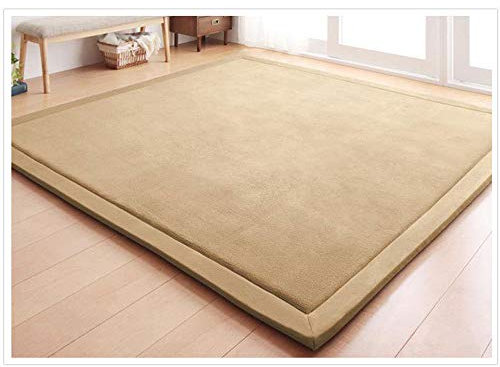 Loartee korallen Samtmatte, Teppich, als Krabbeldecke fürs Kind, Yogamatte und Übungsauflage geeignet, Naturbraun, 180 * 200cm