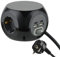 Electraline 62080 Mini Cubo con 4 puertos USB 17 W (2 de Tipo C (compatible con la última tecnología) + 2 USB A 3.4A Q.C., con 3 tomas schuko + interruptor (ON/OFF), Cable 1,5M, Negro