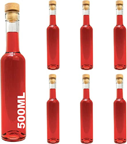casavetro 6 x 500 ml Futura Bottiglie in Vetro da riempire, 0,5 l, Bottiglie per liquori, Grappa, aceto, Olio (6 x 500 ml)