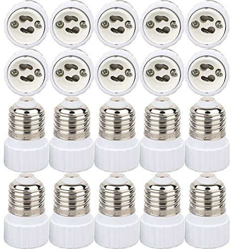 ISOLATECH 20pcs E27 douille d'adaptateur pour GU10 douille de lampe convertisseur LED pour lampes à économie d'énergie (max.250V/2A) ampoules salle de bains résistant à la chaleur culot céramique