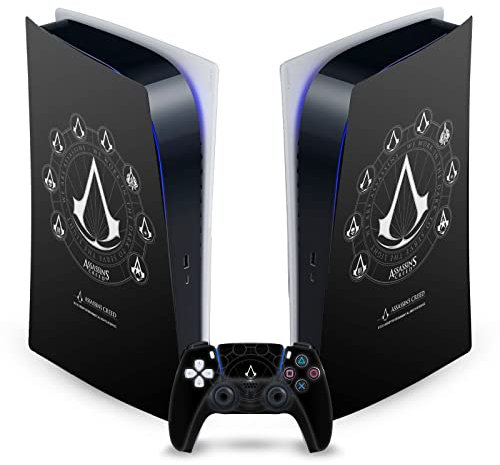 Head Case Designs Offizielle Assassin's Creed Kaemme Erbschaft Logo Vinyl Frontplatte Haut Gaming Aufkleber kompatibel mit Sony PlayStation 5 PS5 Digital Edition Console and DualSense Controller