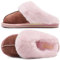 KuaiLu Pantofole Donna Invernali Pelose Pelle Chiuse Ciabatte Casa Calde Peluche Pelo Foderata Babbucce Comode Memory Foam Slippers Antiscivolo Suola Scarpe Rosa 37