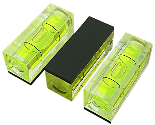 LAIESYA 3-teiliges kleines, quadratisches, magnetisches Wasserwaagen-Set, Präzisions-Wasserwaage, Mini-Wasserwaage, horizontales Messwerkzeug (15 x 15 x 40 mm, magnetisch)