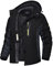 TACVASEN Damen Wasserdicht Fleece-Futter Winterjacke Arbeitsjacke Rahrradjacke Innenfutter Funktionsjacke Regen Coat Windbreaker (XL, Schwarz-Grau)