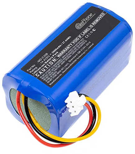 cellePhone Akku Li-Ion kompatibel mit Liectroux C30B Smart Saugroboter - Blaupunkt XBoost BPK-VCBB1XB - Proscenic NEO 820P 830P (Ersatz für MD-C30B) - 2600mAh / 14,4V