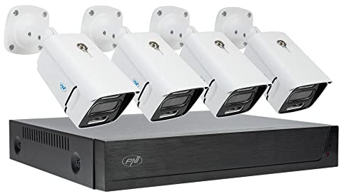 PNI House IPMAX POE 3 Videoüberwachungskit, NVR mit 4 POE-Ports,und 4 Kameras mit 3 MP, Outdoor, Power Over Ethernet, Gesichtserkennung