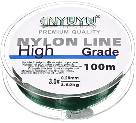PATIKIL 109Iarde/328FT Nylon Filo Filo, 9Lb Monofilamento Corda Filo Fluorocarbonio Rivestito per Fai da Te Artigianato Appendere Decorazione, Scuro Verde
