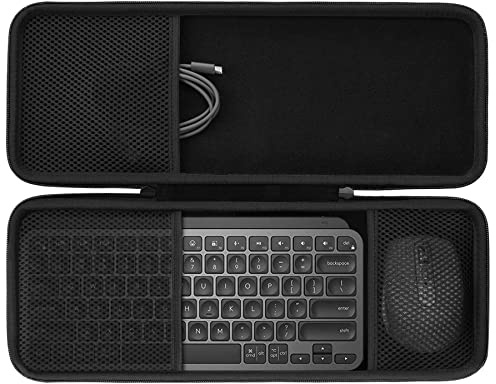 co2CREA Harte Schutzhülle für Logitech MX Keys Mini und Anywhere 3S Combo | Stoßfeste Hartschale mit Tragegriff, passend für Tastatur-Maus-Kombination, nur Hülle enthalten