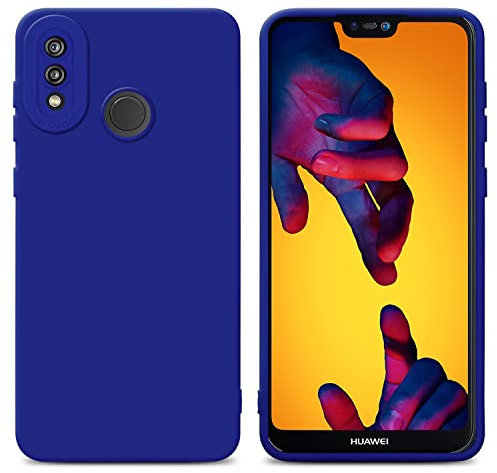 Cadorabo Hülle kompatibel mit Huawei P20 LITE 2018 NOVA 3E Schutzhülle TPU Silikon Case Liquid Design mit Kameraschutz Slim Kratzfest Gummi Case Hülle für Huawei P20 LITE 2018 NOVA 3E in Blau