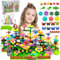 Cyiecw Lot de 332 jouets de jardin fleuri pour filles à partir de 4 ans, blocs de construction floraux, kits de bricolage avec sac de rangement, jouets de jardin pour enfants, arrangement floral,