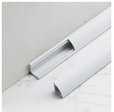 HAIXHX Goulottes Passe-Fil d'angle Triangulaire en éventail, Cache-Fils Mural en PVC Auto-adhésif pour Cacher Les Fils de télévision/câbles d'ordinateur (Color : White, Size : 14x14mm/0.55x0.55in)