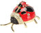 Qcwwy Marienkäfer-Schmuckkästchen, Marienkäfer-Schmuckkästchen, Fabergé-Ei, Schmuckkästchen, Ohrringe, Schmuck, Aufbewahrungsbox, Ornament, Aufklappbar, Handbemalt, Roter