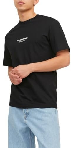 JACK & JONES Herren Rundhals T-Shirt JORVESTERBRO - Regular Fit S M L XL XXL, Größe:XL, Farbe:Black 12240121