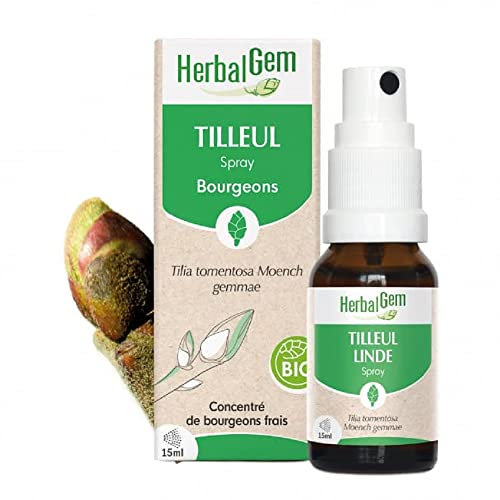 HerbalGem - Macérât-Mère - Spray Tilleul Bio - Complément Alimentaire Gemmothérapie Concentrée - Extrait de Bourgeon Frais - pour Sommeil & Détente - Format Nomade, Simple et Pratique - 15 ml