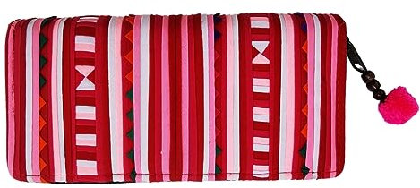 PANASIAM Portemonnaie Akha Tribe | ethno Geldbörse aus Baumwolle | Geldbeutel Purse Wallet | vegan & fair, pink, 20x10cm