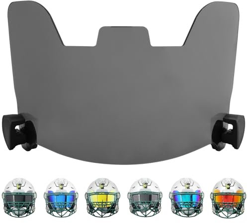 Zoviura Black Football Visor, Visor for Helmet with High Clarity, Impact Resistant Football Helmet Visor, Easy Install Visor Football for Yough&Adult Football Gear