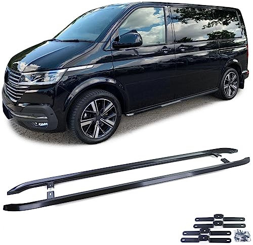 Trittbretter Seitenrohre Edelstahl Schwarz für VW T5 T6 T6.1 kurzer Radstand