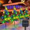 Ninonly Árbol de Navidad con Luces Solar, 4 Piezas Decoracion Navidad con 80 LED Guirnalda Luces de Fresa, Luces Solares Exteriores de Navidad, Jardín Decoración para Navidad Patio