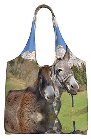 Weißer Kopf Adler Eine Schulter Pendeln Leinwand Tasche Handtasche Große Kapazität Leinwand Tasche Wiederverwendbare Einkaufstasche, Lustige Esel, Einheitsgröße