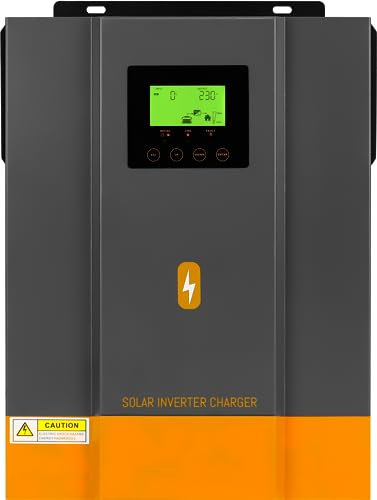 PowMr Hybrid Wechselrichter 2KVA 1600W 12V DC auf 230V AC mit 80A MPPT Solarladeregler Max. PV-Eingang 400V, Arbeit mit 12V Blei-Säure und Lithium Batterien