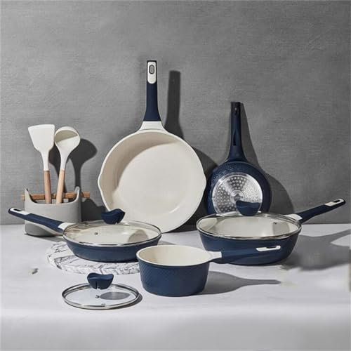 BONOOL Juego de ollas, sartén Antiadherente, Juego Completo, sartén doméstica, sartén para Leche, Cocina de inducción de Gas, Kit de Utensilios de Cocina universales.