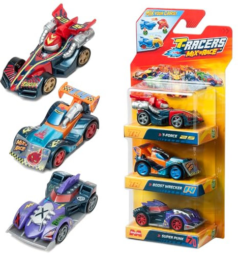 T-Racers Mix 'N Race 3er Pack - Sammelautos Mit Austauschbaren Teilen und Rädern in Zwei Teile Teilbar Pack 4/4