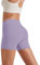 Friptspyg Kurze Sporthose Damen Sport Shorts V High Waist Gym Shorts Stretch Yoga Pants Laufend Hotpants, Lavendel XL