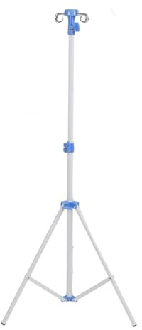 Portable IV Pole, Adjustable Collapsible IV Pole Stand, 4 Hooks 3 Legs Stainless Steel IV Pole Drip Bag Stand, Medical IV Fluid Bag Stand for Clinic, Home Care, Travel,