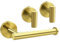 Generic 304 Stainless Steel Toilet Roll Holder Wall Mounted Gold Set - Toilet Paper Holder Tissue Dispenser for bathrooms & Kitchen with 2 Pack Hooks
