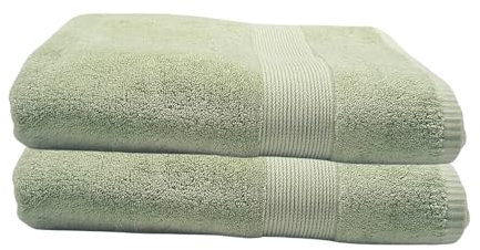 Maisonette Pure Badehandtuch Groß (90x150cm, 2er Pack) - 100% Baumwolle Grün Handtücher für Dusche, Sauna