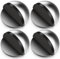 Hotop Self-Adhesive Floor Door Stoppers Oval Stainless Steel Door Stop Mounted Half Moon Wall Protector with Glues for Hard Floor Glass(Silver,4 Pcs)
