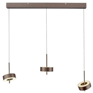 Paul Neuhaus LED Pendelleuchte Smart Home dimmbar höhenverstellbar Comfort Lift, Kopf schwenkbar CCT warmweiß – kaltweiß Fernbedienung (dark metal brown, 3-flammig)