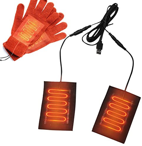 Generic Mitten Heating Pad - USB Heated Pad for Gloves, Black, Carbon Fiber, 5V Electric Heated Pad, 2 in 1 Heating Pad for Women Men, Cold Winter