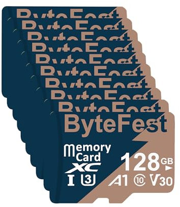 ByteFest Micro-SD-Karte mit 20 Adaptern, UHS-I U3 TF-Karte, C10, V30, 4K UHD Video, A1, microSDXC Flash-Speicherkarte für Überwachung, Sicherheitskameras, Drohnen-Spielekonsolen, 20 Stück