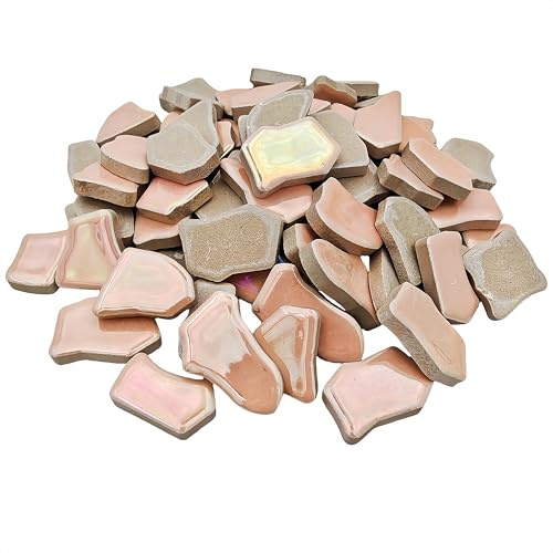 Unregelmäßige Keramik-Mosaikfliesen, 1,73-3,89 cm, 500g/0,5kg, Keramik-Mosaikfliesen zum Basteln, Keramik-Mosaikstücke für Heimdekoration oder DIY-Basteln, Mosaik-Herstellungszubehör (schillerndes