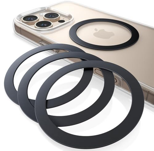Lamicall 4 Stück für MagSafe Ring Aufkleber Metallring - [Stabil & Ultradünn] Selbstklebender Magnetring für Handyhülle, Metall Magnet Ring für iPhone 17 16 15, MagSafe-Zubehör (Nicht Magnetisch)