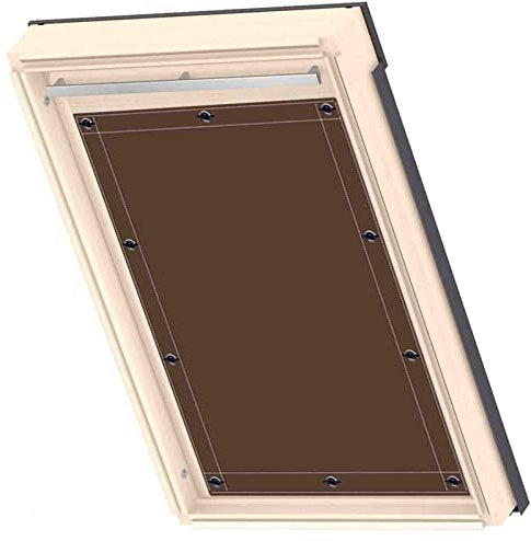 Tenda oscurante senza fori per finestre da tetto, 96 x 120 cm, colore marrone