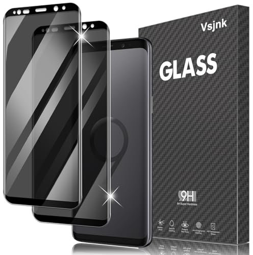 Vsjnk Verre trempé Compatible avec Samsung Galaxy S9 Anti-Espion Protection D'écran, 2 Pièces protector HD Vitre 9H Dureté Glass Sans Bulles Anti-Rayures
