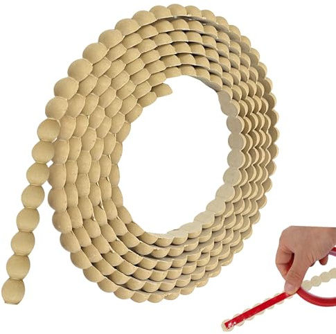 10FT Wood Color Bead Molding Trim Self Adhesive,15mm Peel and Stick for Walls Bathroom Mirror Frame Border,DIY Furniture Door Wardrobe Home Decor