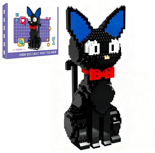 Mini Katze Tier Bausteine, 1300 Teile Mikro Schwarze Katze Klemmbausteine | Katze Bauspielzeug, Tier Bausatz Modell Spielzeug, Homeoffice Dekoration, Geschenk für Jungen und Mädchen