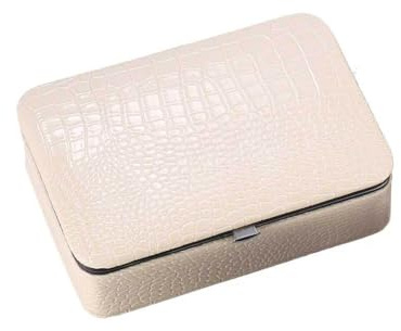 QUXVUIS Bin Storage Korean Box Ringe Ohrring Halskette Lippenstifte Fußkettchen Kleinigkeiten Fall Make up Organizer Sammeln Versorgung Zuhause, Beige