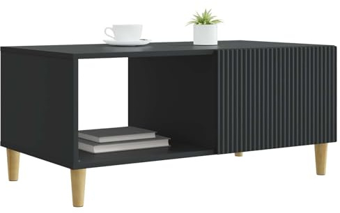 vidaXL Couchtisch Schwarz 90 x 50 x 40 cm Holzwerkstoff, Vintage Couchtisch, rechteckig, viel Stauraum, stylisches Möbelstück für Dein Zuhause