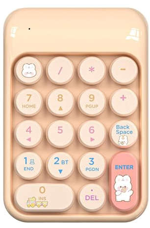 Pavé Numérique sans Fil Pavé Numérique Externe 18 Touches Style Dessin | Clavier Sans Fil 2,4 GHz Pour Comptabilité Financière Travail De Bureau Études Et Jeux Sur Ordinateur Portable Et