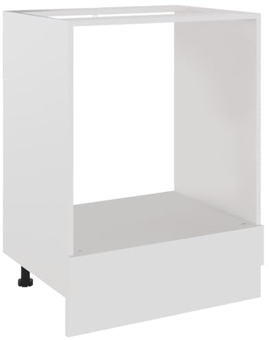 HGFDVCMR Armoire de cuisine Lyon en bois blanc 60 x 46 x 81,5 cm | Meuble de cuisine pratique pour fours encastrés. Crée un espace de rangement précieux. Livré sans plan de travail.
