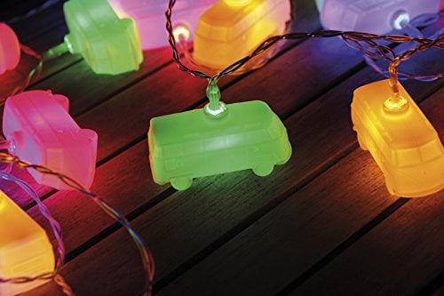 BRISA VW Collection - Volkswagen 3D Batterie Lichter-Kette Garten-Beleuchtung-Partylicht T1 Bulli Bus Design (Innen/3 m/LED/Classic Bus/Bunt)